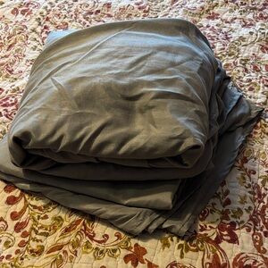 At Home, light sage green, queen sheets, fitted and flat